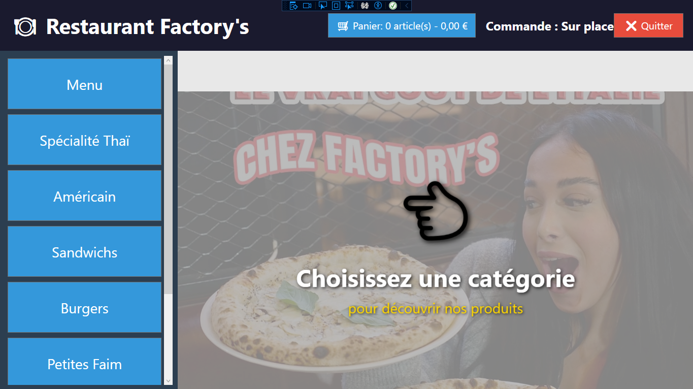 Page de menu
