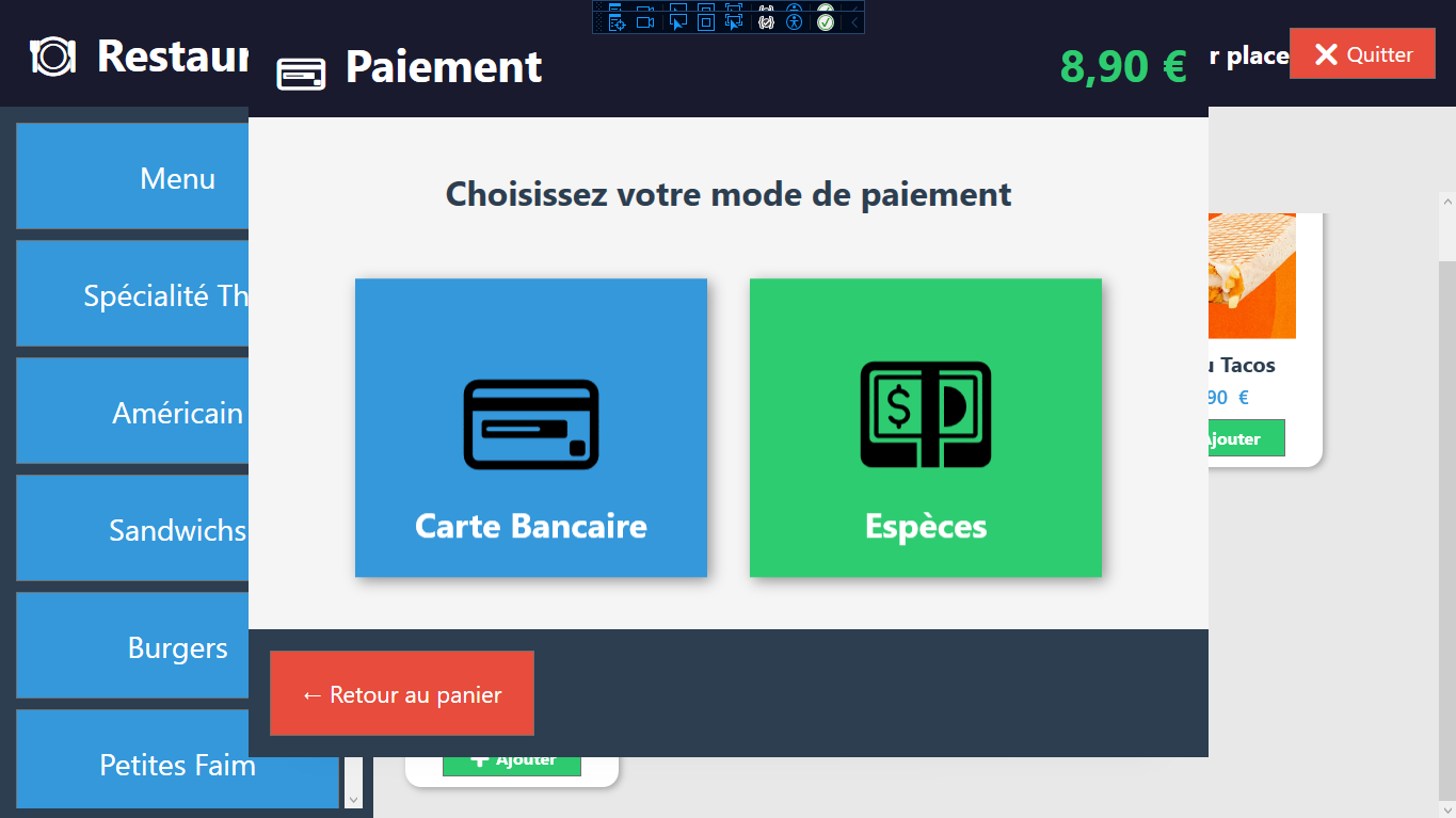 Page de Paiement
